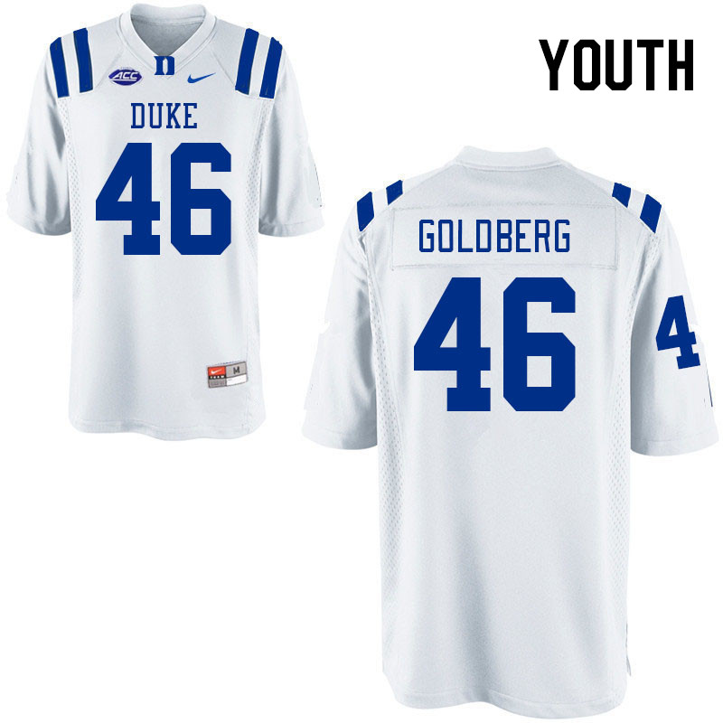 Youth #46 Will Goldberg Duke Blue Devils College Football Jerseys Stitched-White